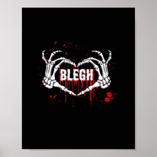 Bloederige afbraak, skelet hart handen EMO, metaal Poster