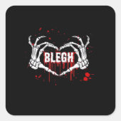 Bloederige afbraak, skelet hart handen EMO, metaal Vierkante Sticker (Voorkant)