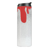Bloederige Drippende Glitters Geborduurde Naam Thermosbeker (Gedraaid links)