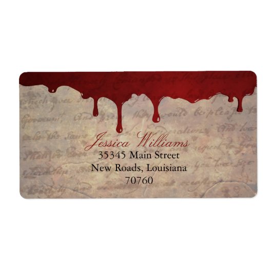 Bloederige druppel etiket (Voorkant)