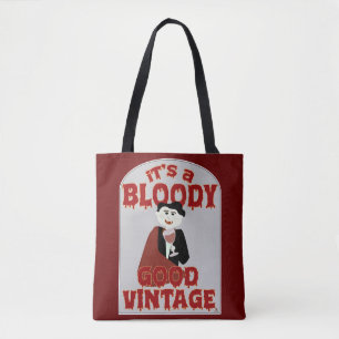 Bloederige goede Cartoon Halloween Vampire Tote Bag