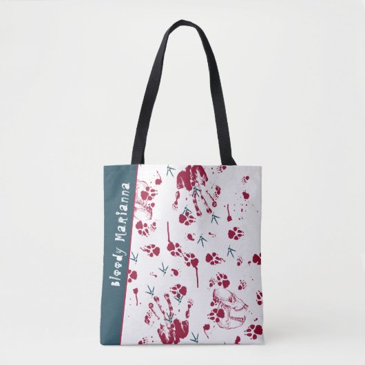 Bloederige Halloween Skull Trick or treat Tote Bag (Voorkant)