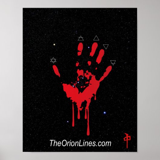 Bloederige hand over Orion poster (Voorkant)