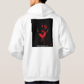 Bloederige hand print hoodie (Achterkant)