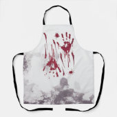 Bloederige Hand Prints Paarse Mist Patroon Hallowe Schort (Voorkant)