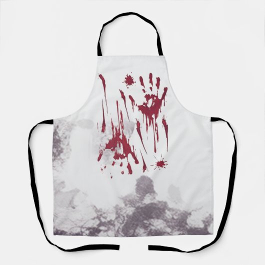 Bloederige Hand Prints Paarse Mist Patroon Hallowe Schort (Voorkant)