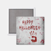 Bloederige Handafdruk Halloween Magneet (Voorkant / Achterkant)