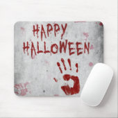 Bloederige handafdruk Halloween Muismat (Met muis)