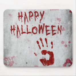 Bloederige handafdruk Halloween Muismat