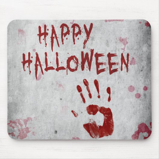 Bloederige handafdruk Halloween Muismat (Voorkant)