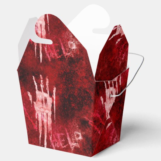 Bloederige handafdruk, horrorfeest, griezelig bedankdoosjes (Geopend)