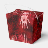 Bloederige handafdruk, horrorfeest, griezelig bedankdoosjes (Achterkant)