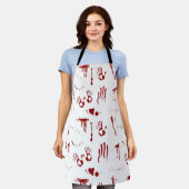 Bloederige handafdrukken Bloedvlekken en Bloed Spl Schort (Gedragen)