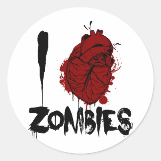 bloederige hartzombies ronde sticker