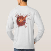 bloederige ronde naalden patroon abstract T-shirt (Achterkant)