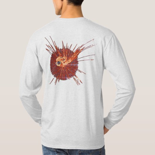 bloederige ronde naalden patroon abstract T-shirt (Achterkant)