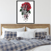 Bloederige Roos Canvas Afdruk (Insitu (Slaapkamer))