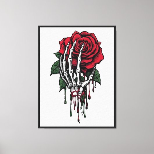 Bloederige Roos Canvas Afdruk (Voorkant)