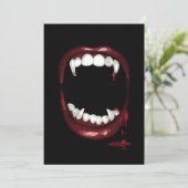 bloederige Vampire Fangs Halloween Kaart (Staand voorkant)
