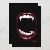 bloederige Vampire Fangs Halloween Kaart (Voorkant / Achterkant)