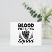 Bloedfiltering Squad Nephrology Dialyse Neurse Briefkaart (Staand voorkant)