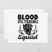 Bloedfiltering Squad Nephrology Dialyse Neurse Briefkaart (Voorkant / Achterkant)