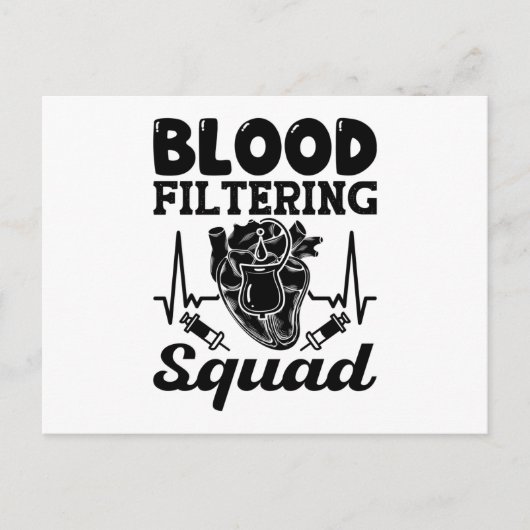Bloedfiltering Squad Nephrology Dialyse Neurse Briefkaart (Voorkant)