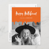 Bloedfoto Oranje Halloween Feestdagenkaart (Voorkant / Achterkant)