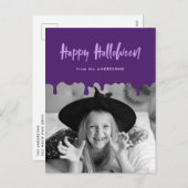 Bloedfoto Paarse Halloween Feestdagenkaart (Voorkant / Achterkant)