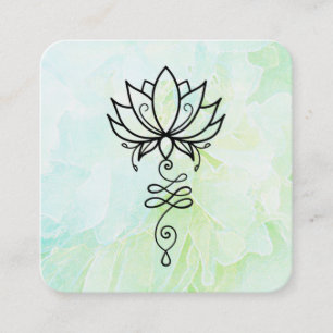 *~* Bloedgeelmeetkunde Nirvana Yoga Lotus    Vierkante Visitekaartje