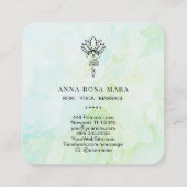 *~* Bloedgeelmeetkunde Nirvana Yoga Lotus Vierkante Visitekaartje (Achterkant)