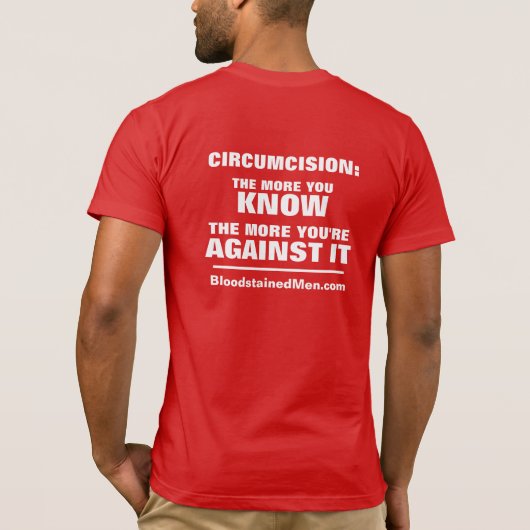 Bloedgekleurde Mannen: Hoe meer je weet T-shirt (Achterkant)