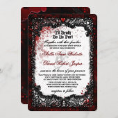 Bloedgeplatte bruiloft "samen met" kaart (Voorkant / Achterkant)