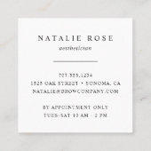 Bloedgloed estheticus vierkante visitekaartje (Achterkant)