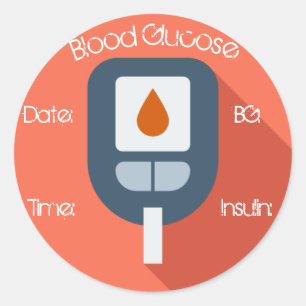 Bloedglucose controle ronde sticker