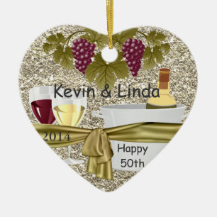 BLOEDGOLD 50th JUBILEUM GIFT WINE ORNAMENT