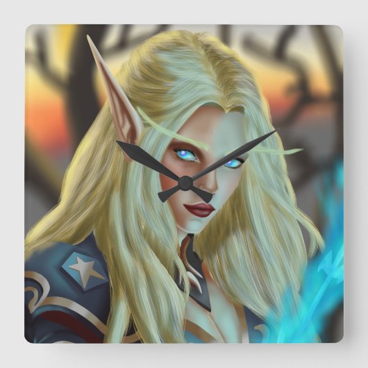 Bloedgoochelaar Vierkante Klok (Voorkant)