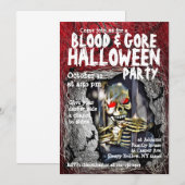 BloedGore Halloween Party Invitation Skull Kaart (Voorkant / Achterkant)