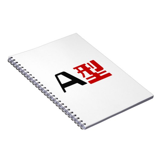 Bloedgroep A Japans Kanji Notitieboek (Rechterzijde)