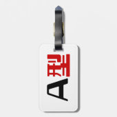 Bloedgroep A Japanse Kanji Bagagelabel (Achterkant verticaal)