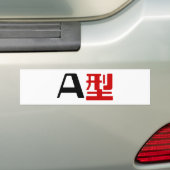 Bloedgroep A Japanse Kanji Bumpersticker (Op auto)