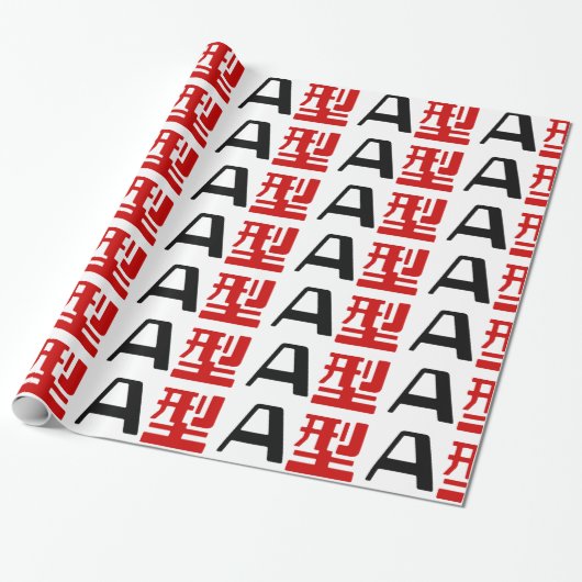 Bloedgroep A Japanse Kanji Cadeaupapier (Uitgerold)