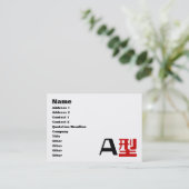 Bloedgroep A Japanse Kanji Visitekaartje (Staand voorkant)