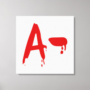 Bloedgroep A - Negatief #Horror-ziekenhuis Canvas Afdruk