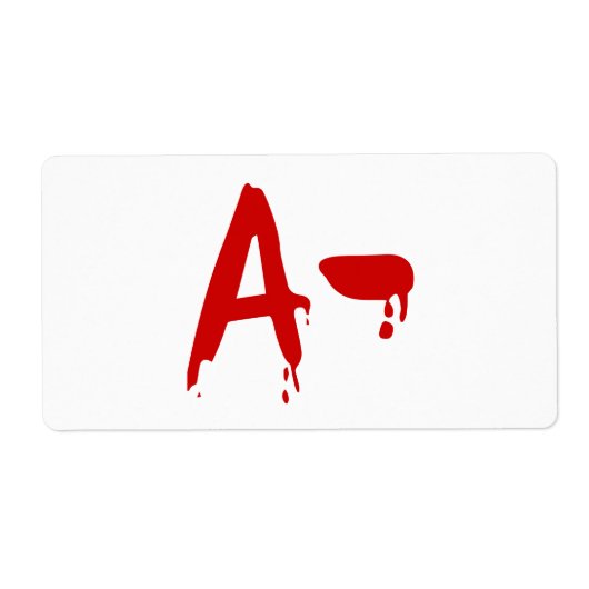 Bloedgroep A - Negatief #Horror-ziekenhuis Etiket (Voorkant)