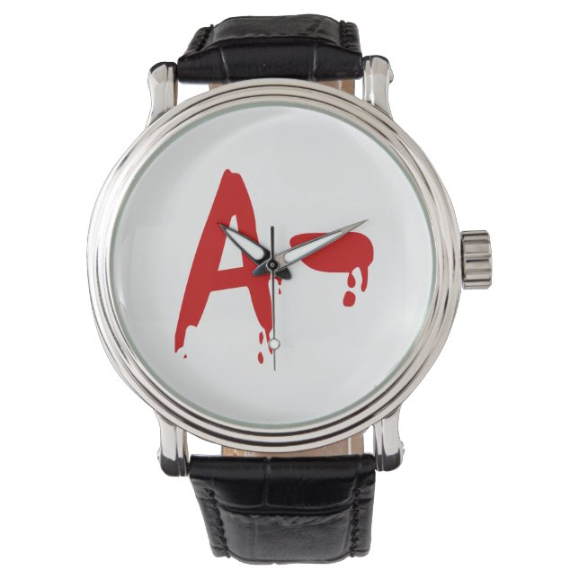 Bloedgroep A - Negatief #Horror-ziekenhuis Horloge (Voorkant)