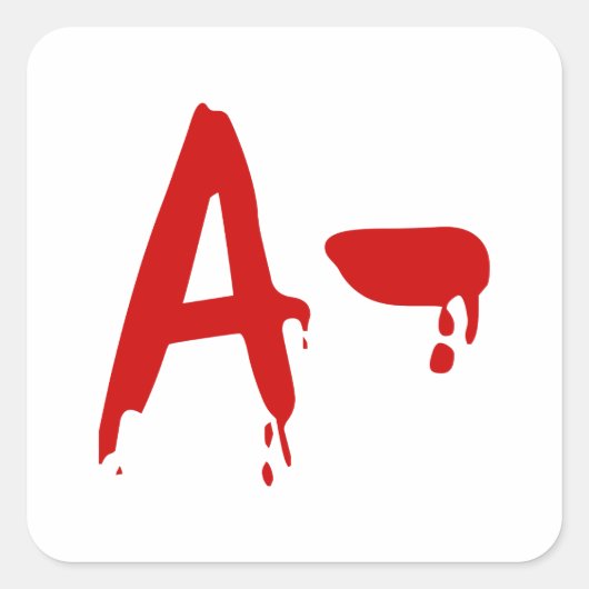 Bloedgroep A - Negatief #Horror-ziekenhuis Vierkante Sticker (Voorkant)