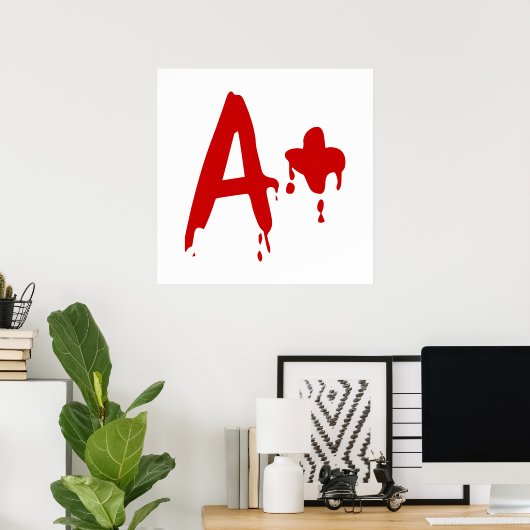Bloedgroep A+ Positief #Horror Hospital Poster (Thuiskantoor)