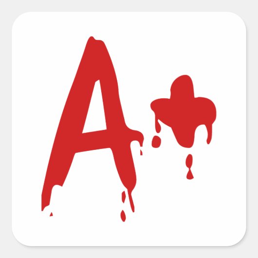 Bloedgroep A+ Positief #Horror Hospital Vierkante Sticker (Voorkant)