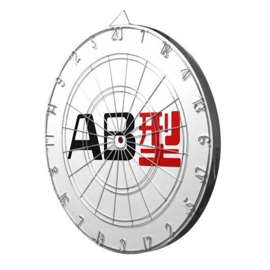 Bloedgroep AB Japans Kanji Dartbord (Voorkant Rechts)